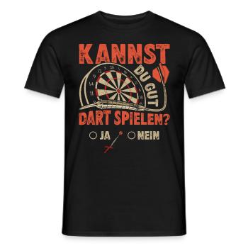 Dart Spieler KANNST DU GUT DART SPIELEN? Lustiges - Männer T-Shirt - Schwarz - Vorne - AI Model Male 178 light (178cm)