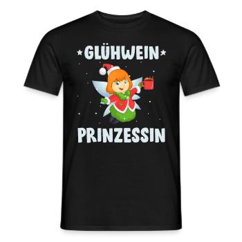 GLÜHWEIN PRINZESSIN Lustiges Weihnachtsmarkt - Männer T-Shirt - Schwarz - Vorne - AI Model Male 178 light (178cm)