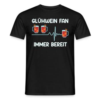 GLÜHWEIN FAN IMMER BEREIT Lustiges Glühwein - Männer T-Shirt - Schwarz - Vorne - AI Model Male 178 light (178cm)