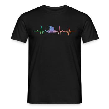 Pottery Ceramics Artist Heartbeat - Men's T-Shirt - black - Front - AI Model Male 178 light (178cm)