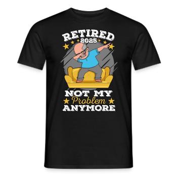 Retired 2025 Retirement Legend Retired - Men's T-Shirt - black - Front - AI Model Male 178 light (178cm)