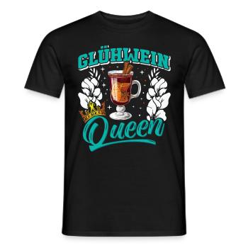 Glühweinstand GLÜHWEIN QUEEN Lustiges Weihnachts - Männer T-Shirt - Schwarz - Vorne - AI Model Male 178 light (178cm)