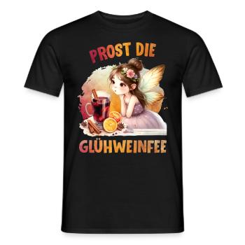 Glühwein PROST DIE GLÜHWEINFEE Lustiges - Männer T-Shirt - Schwarz - Vorne - AI Model Male 178 light (178cm)