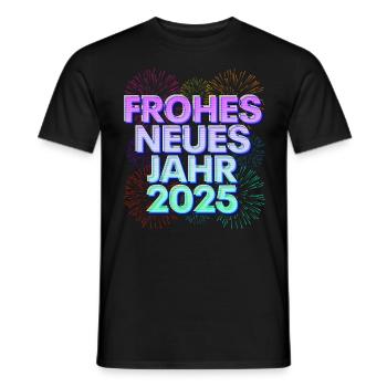 Silvester HAPPY NEW YEAR 2025 Silvester Party - Männer T-Shirt - Schwarz - Vorne - AI Model Male 178 light (178cm)