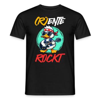 R ENTE ROCKT Lustiges Ruhestand Rentner - Männer T-Shirt - Schwarz - Vorne - AI Model Male 178 light (178cm)