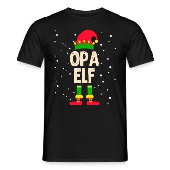OPA ELF Großvater Weihnachten Opi Elfen - Männer T-Shirt - Schwarz - Vorne - AI Model Male 178 light (178cm)