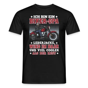 Opi BIN EIN BIKER OPA Lustiges Motorrad Fahrer - Männer T-Shirt - Schwarz - Vorne - AI Model Male 178 light (178cm)