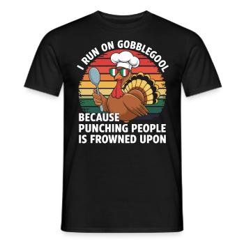 Turkey Day Thanksgiving Day Gobblegool - Men's T-Shirt - black - Front - AI Model Male 178 light (178cm)