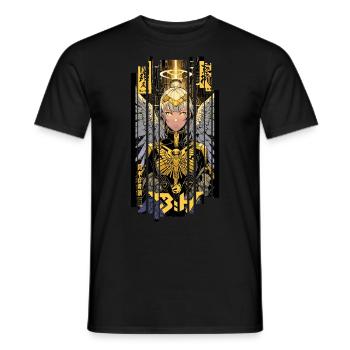Ver.1 - Cyborg Engel oder Kanji - Männer T-Shirt - Schwarz - Vorne - AI Model Male 178 light (178cm)
