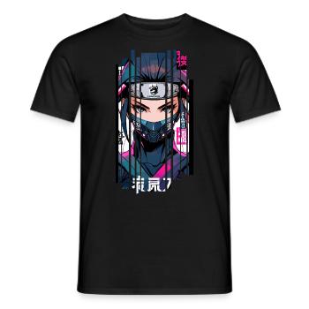Cyborg ninja kanji - T-shirt homme - noir - Devant - AI Model Male 178 light (178cm)