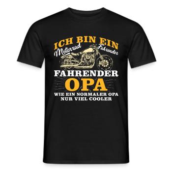 Opi BIN EIN MOTORRAD FAHRENDER OPA NOCH COOLER - Männer T-Shirt - Schwarz - Vorne - AI Model Male 178 light (178cm)