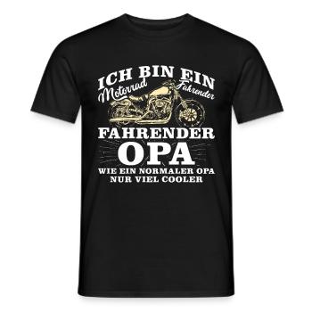 Opi BIN EIN MOTORRAD FAHRENDER OPA NOCH COOLER - Männer T-Shirt - Schwarz - Vorne - AI Model Male 178 light (178cm)
