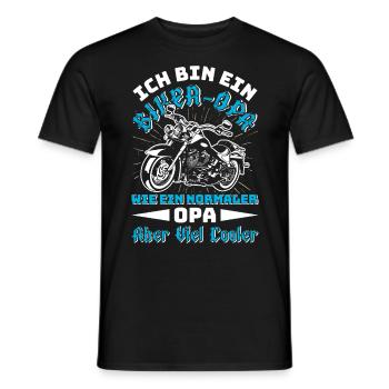 Opi BIN EIN BIKER OPA Lustiges Motorrad Fahrer - Männer T-Shirt - Schwarz - Vorne - AI Model Male 178 light (178cm)