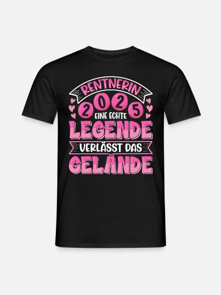 RENTNERIN 2025 EINE LEGENDE VERLÄSST DAS GELÄNDE - Männer T-Shirt - Schwarz
