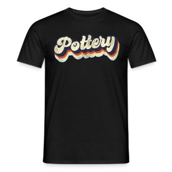 Pottery Ceramics Artist Retro - Men's T-Shirt - black - Front - AI Model Male 178 light (178cm)