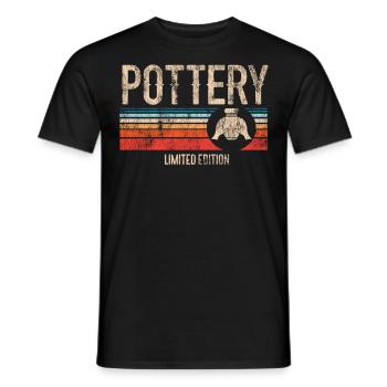 Pottery Ceramics Artist Retro - Men's T-Shirt - black - Front - AI Model Male 178 light (178cm)