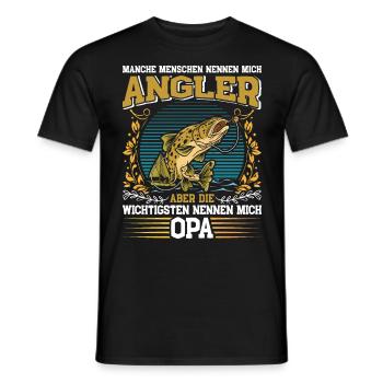 Opi MANCHE MENSCHEN NENNEN MICH ANGLER BIN OPA - Männer T-Shirt - Schwarz - Vorne - AI Model Male 178 light (178cm)