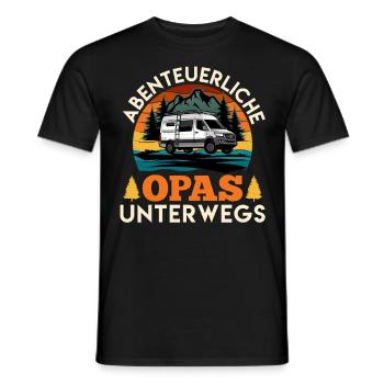 Camping ABENTEUERLICHE OPAS UNTERWEGS Lustiges - Männer T-Shirt - Schwarz - Vorne - AI Model Male 178 light (178cm)