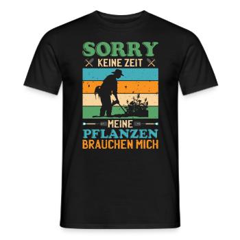 Großvater SORRY KEINE ZEIT MEINE PFLANZEN Lustig - Männer T-Shirt - Schwarz - Vorne - AI Model Male 178 light (178cm)