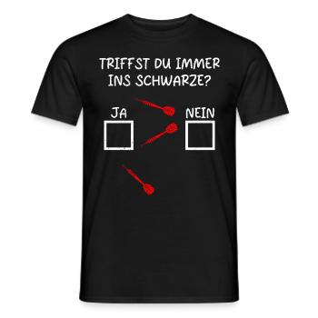 Dartspieler TRIFFST DU IMMER INS SCHWARZE? - Männer T-Shirt - Schwarz - Vorne - AI Model Male 178 light (178cm)
