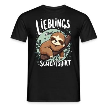Favorite Sleep Shirt Late Riser Morning Grouches - Men's T-Shirt - black - Front - AI Model Male 178 light (178cm)