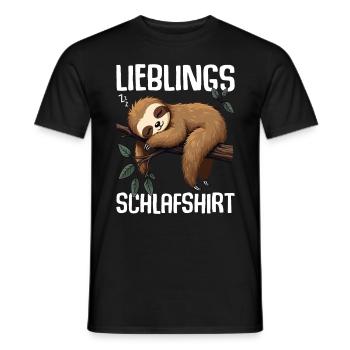 Favorite Sleep Shirt Late Riser Morning Grouches - Men's T-Shirt - black - Front - AI Model Male 178 light (178cm)