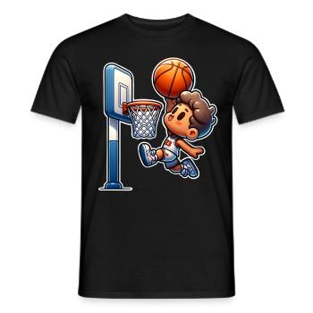 Dunking de basket-ball - T-shirt homme - noir - Devant - AI Model Male 178 light (178cm)