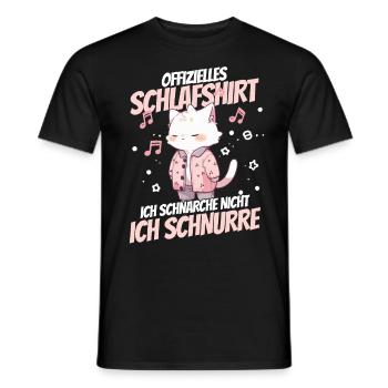 Official Sleep Shirt - I Purr and Dream - Men's T-Shirt - black - Front - AI Model Male 178 light (178cm)