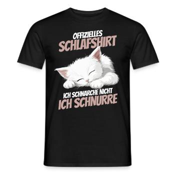 Official Sleep Shirt - Kitten Slumbers Sweetly - Men's T-Shirt - black - Front - AI Model Male 178 light (178cm)