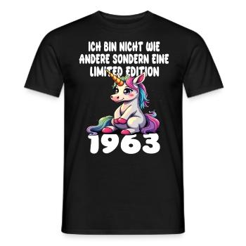Edition Limitée 1963 Anniversaire Né 1963 - T-shirt homme - noir - Devant - AI Model Male 178 light (178cm)