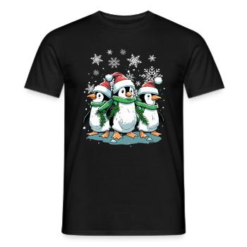 Niedlicher Weihnachtspinguin - Niedlicher Weihnachtspinguin - Männer T-Shirt - Schwarz - Vorne - AI Model Male 178 light (178cm)
