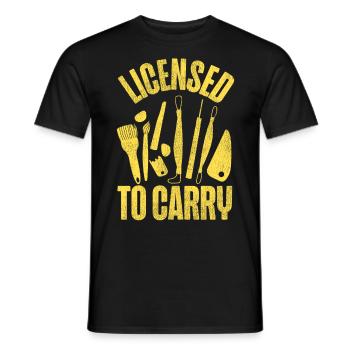 Pottery Ceramics Artist Licensed - Men's T-Shirt - black - Front - AI Model Male 178 light (178cm)