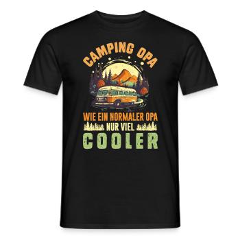 CAMPING OPA WIE EIN NORMALER OPA NUR COOLER - Männer T-Shirt - Schwarz - Vorne - AI Model Male 178 light (178cm)