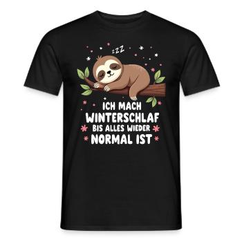 Ich Mach Winterschlaf Bis Alles Wieder Normal Ist - Männer T-Shirt - Schwarz - Vorne - AI Model Male 178 light (178cm)