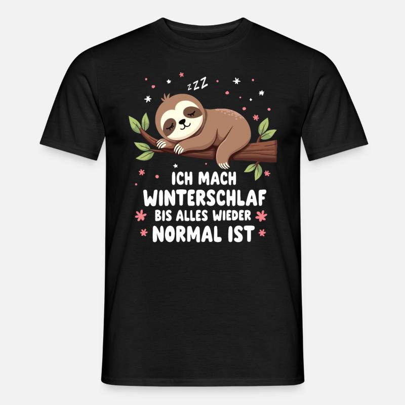 Ich Mach Winterschlaf Bis Alles Wieder Normal Ist - Männer T-Shirt - Schwarz