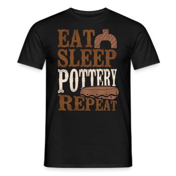 Poterie Céramique Artiste Manger Dormir - T-shirt homme - noir - Devant - AI Model Male 178 light (178cm)