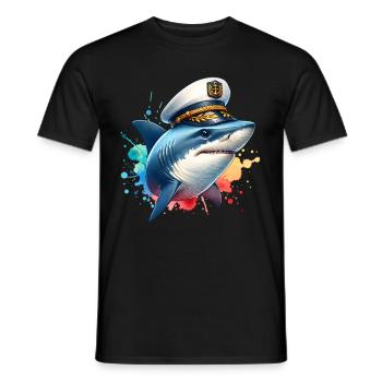 Capitaine requin - T-shirt homme - noir - Devant - AI Model Male 178 light (178cm)