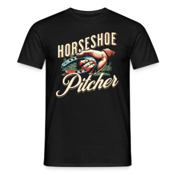 Horseshoe Throwing Horseshoe Pitching - Men's T-Shirt - black - Front - AI Model Male 178 light (178cm)