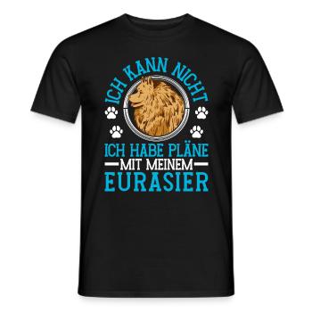 Pläne mit meinem Eurasier Eurasian Spitz - Männer T-Shirt - Schwarz - Vorne - AI Model Male 178 light (178cm)