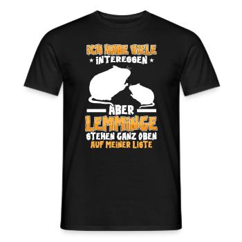 Lemmings are at the top Vole Lemming - Men's T-Shirt - black - Front - AI Model Male 178 light (178cm)