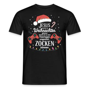Gamer Gaming Gamer Gaming Christmas - Men's T-Shirt - black - Front - AI Model Male 178 light (178cm)