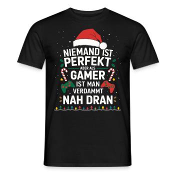Gamer Gaming Gamer Gaming Christmas - Men's T-Shirt - black - Front - AI Model Male 178 light (178cm)
