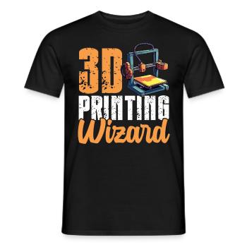 3D Printing Wizard 3d printer humor - Men's T-Shirt - black - Front - AI Model Male 178 light (178cm)