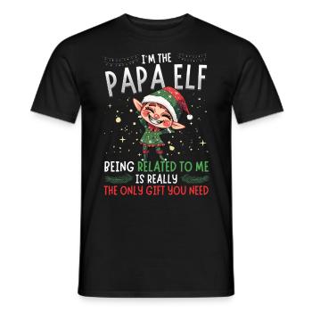 Je suis le papa elfe - Look partenaire de Noël - T-shirt homme - noir - Devant - AI Model Male 178 light (178cm)