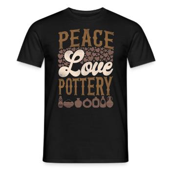 Pottery Ceramics Artist Girl Peace - Men's T-Shirt - black - Front - AI Model Male 178 light (178cm)