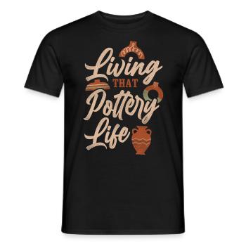Pottery Ceramics Artist Living - Men's T-Shirt - black - Front - AI Model Male 178 light (178cm)
