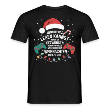 Gamer Gaming Gamer Gaming Christmas - Men's T-Shirt - black - Front - AI Model Male 178 light (178cm)