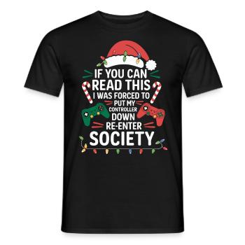 Gamer Gaming Gamer Gaming Christmas - Men's T-Shirt - black - Front - AI Model Male 178 light (178cm)