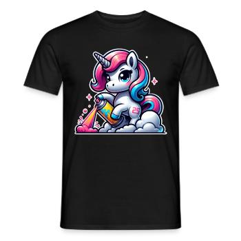 Unicorn Graffiti - Men's T-Shirt - black - Front - AI Model Male 178 light (178cm)