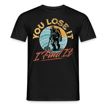 Probing Metal Detector - Men's T-Shirt - black - Front - AI Model Male 178 light (178cm)
